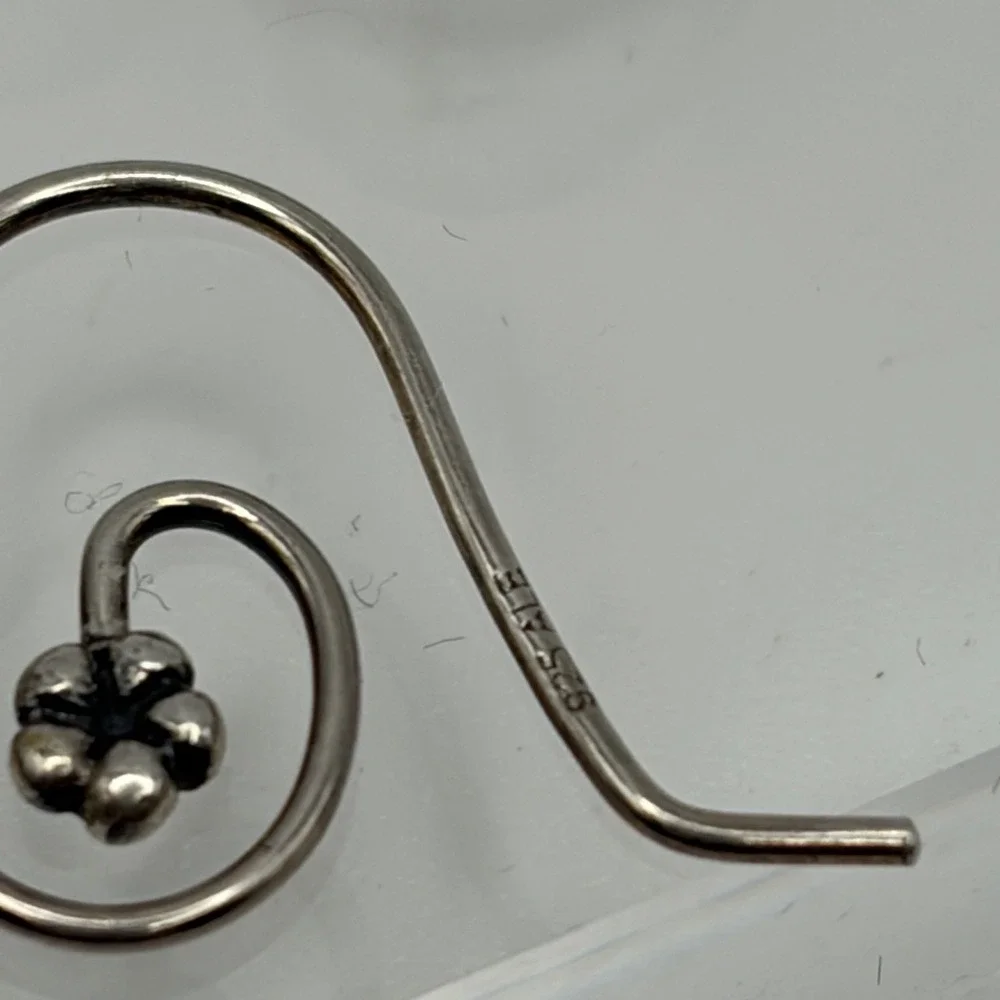 RETIRED Genuine PANDORA Compose Dangle EARRINGS FLOWER Medium POSTS Hooks 290603 - Picture 4 of 5